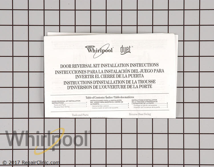 Door Reversal Kit WP8530071 Whirlpool Replacement Parts