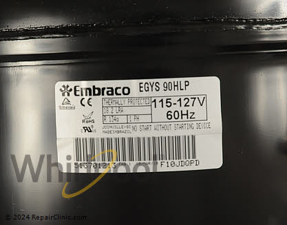 Compressor W10309994 Alternate Product View