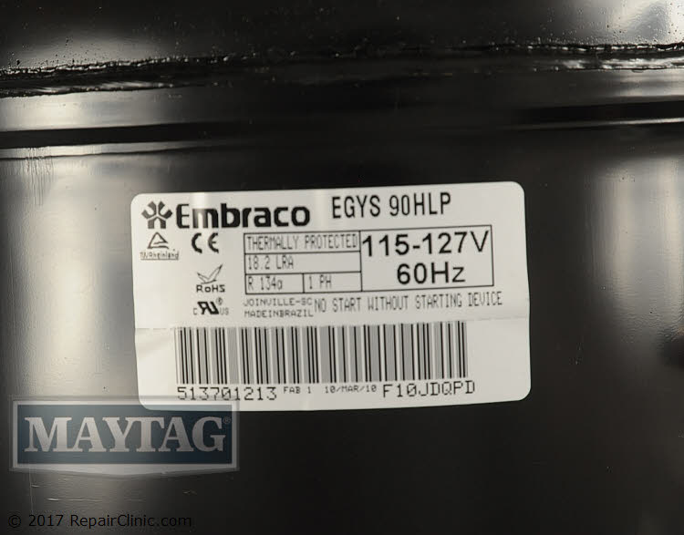 Compressor W10309994 Alternate Product View