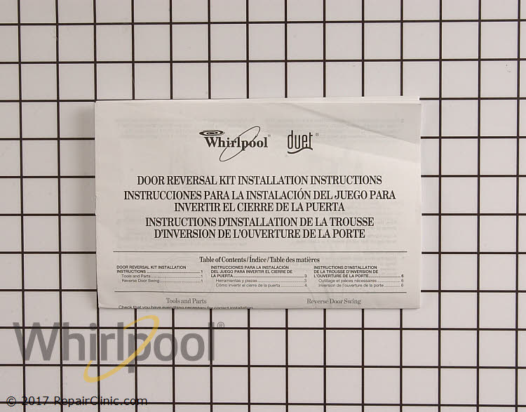 Door Reversal Kit 8530072 Whirlpool Replacement Parts