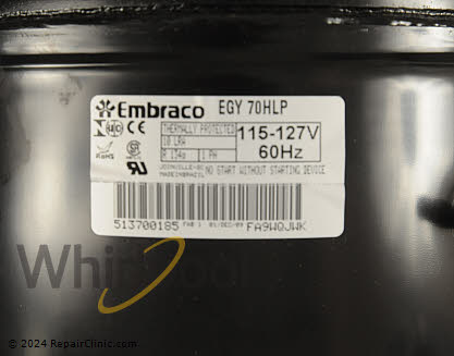 Compressor W10309989 Alternate Product View