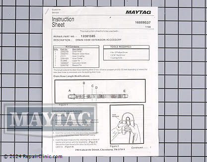 Drain Hose 12001585 Alternate Product View