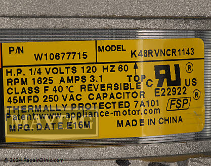 Drive Motor WPW10677715 Alternate Product View