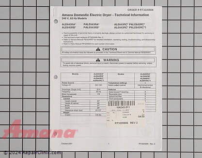 Manuals, Care Guides & Literature RT3220006 Alternate Product View