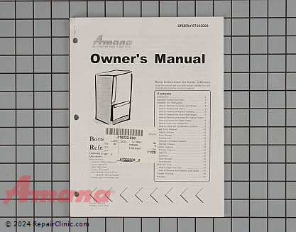 Owner's Manual 67002009 Alternate Product View