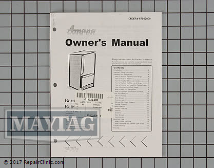 Owner's Manual 67002009 Alternate Product View