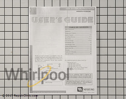 Owner's Manual 61005298 Alternate Product View
