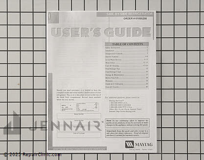 Owner's Manual 61005298 Alternate Product View