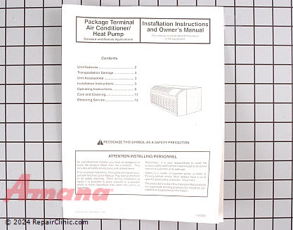 Owner's Manual 11113301 Alternate Product View
