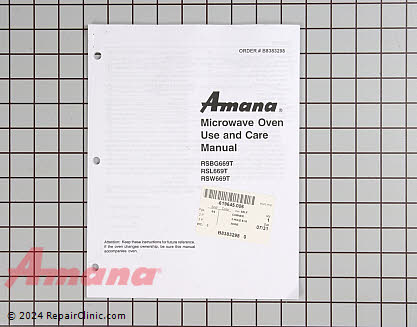 Owner's Manual B8383298 Alternate Product View