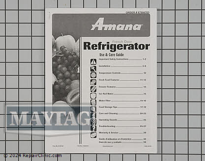 Owner's Manual 67004703 Alternate Product View