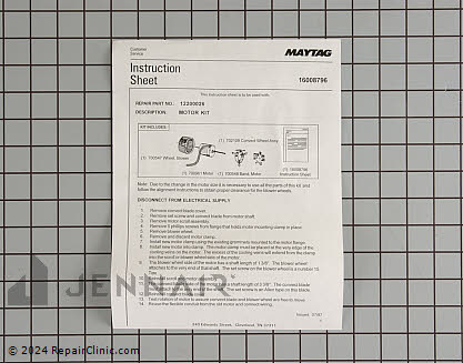 Vent Fan Motor 12200026 Alternate Product View