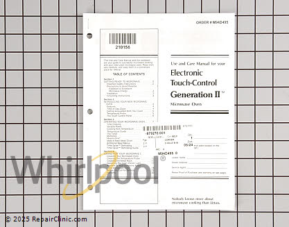 Owner's Manual M94D495 Alternate Product View