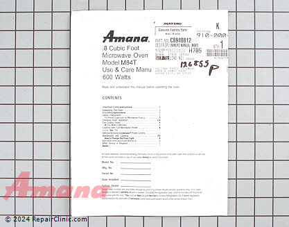 Owner's Manual C8940812 Alternate Product View