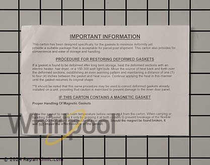 Door Gasket W10830287 Alternate Product View