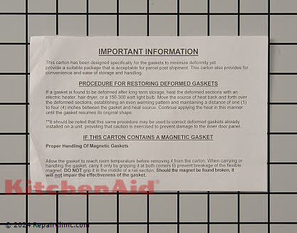 Door Gasket W10830287 Alternate Product View