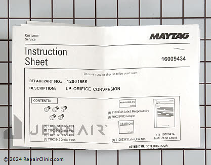 Gas Burner & Control Valve 12001566 Alternate Product View