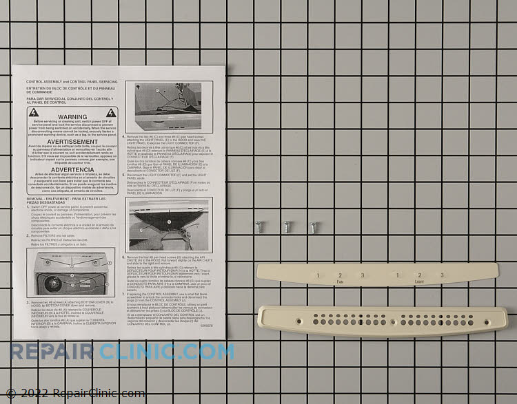 Range Vent Hood Control Panel SR169008 Fast Shipping Repair Clinic