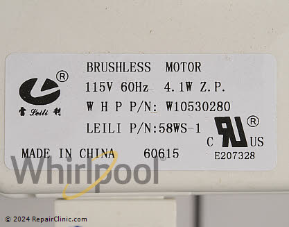 Condenser Fan Motor W11177620 Alternate Product View
