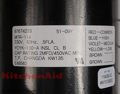 Exhaust Fan Motor WPW10109930 Alternate Product View