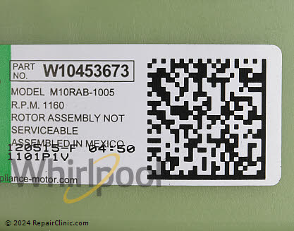 Rotor Assembly WPW10453673 Alternate Product View