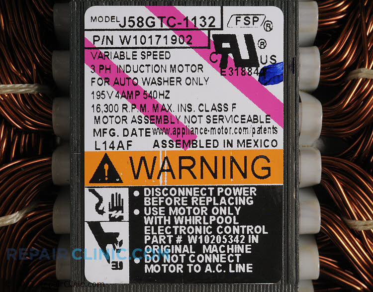Drive Motor WPW10171902 Alternate Product View