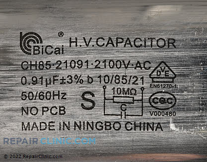 High Voltage Capacitor 0CZZW1H004T Alternate Product View