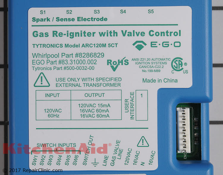 Spark Module WP8286829 KitchenAid Replacement Parts