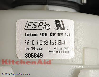 Pump and Motor Assembly WPW10056309 Alternate Product View