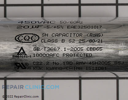 Run Capacitor EAE32501017 Alternate Product View