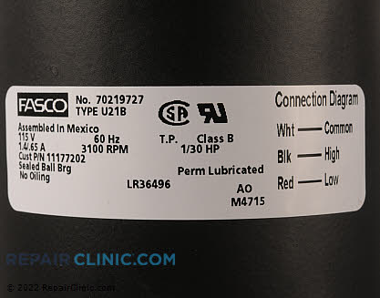 Draft Inducer Motor 11177202 Alternate Product View