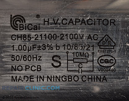 High Voltage Capacitor WB27X11096 Alternate Product View