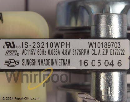 Evaporator Fan Motor WPW10189703 Alternate Product View