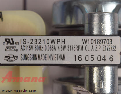 Evaporator Fan Motor WPW10189703 Alternate Product View