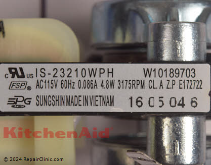 Evaporator Fan Motor WPW10189703 Alternate Product View