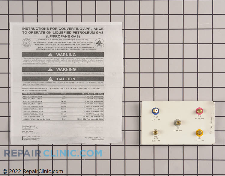 Range/Stove/Oven Conversion Kit 5304505703 Fast Shipping Repair