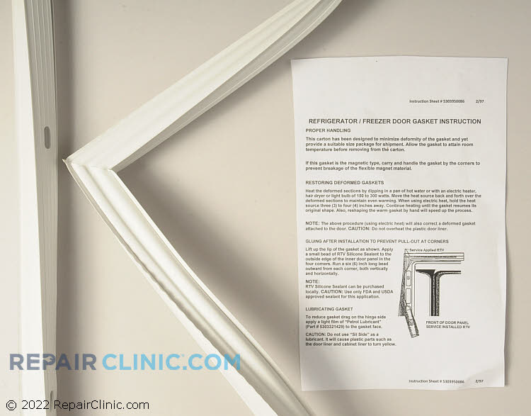 Freezer Door Gasket 216480911 Fast Shipping Repair Clinic