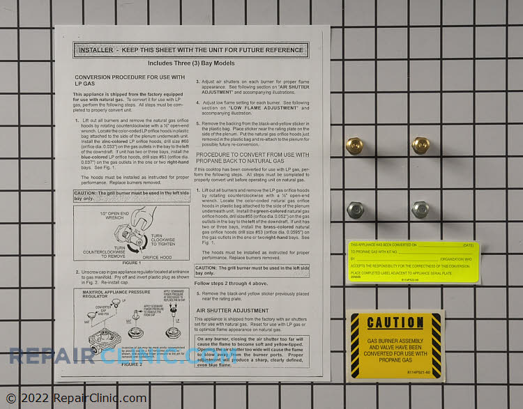 Range/Stove/Oven Conversion Kit 12001809 Fast Shipping Repair Clinic