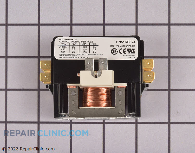 1-Pole 208/230 Volt Contactor. (Coil Voltage 24)