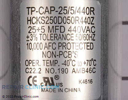 Dual Run Capacitor CAP255440R Alternate Product View