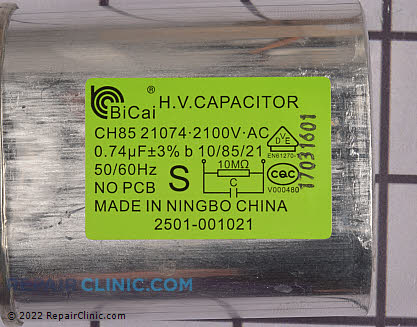 High Voltage Capacitor 2501-001021 Alternate Product View