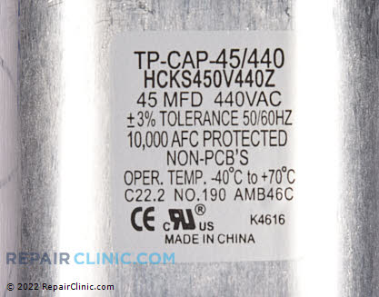 Run Capacitor TP-CAP-45/440 Alternate Product View