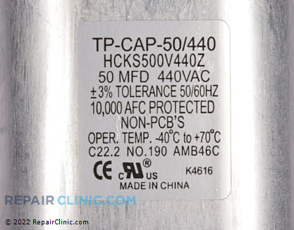 Run Capacitor TP-CAP-50/440 Alternate Product View