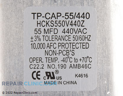 Run Capacitor TP-CAP-55/440 Alternate Product View