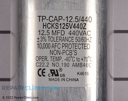Run Capacitor TP-CAP-12.5/440 Alternate Product View
