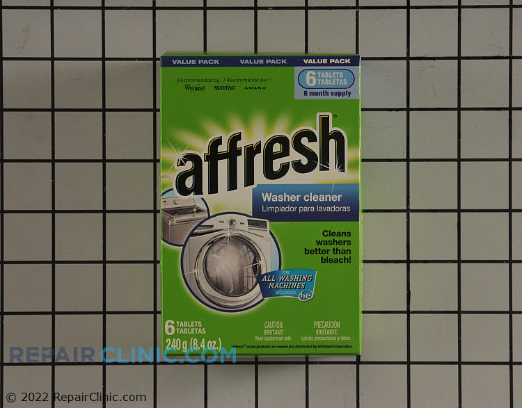 Affresh® Washing Machine Tablets. Value pack of 6 tablets. Affresh Washer Cleaner tablets are designed to penetrate, dissolve and remove odor-causing residue that can occur in all washing machines.