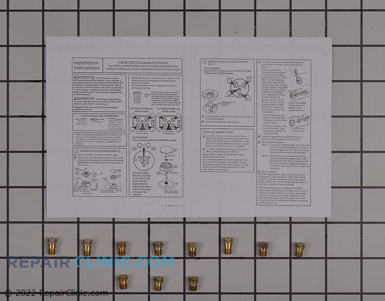 Range/Stove/Oven Conversion Kit WB28T10250 Fast Shipping Repair