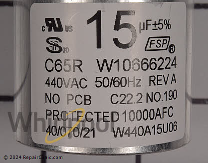 Capacitor W10804679 Alternate Product View