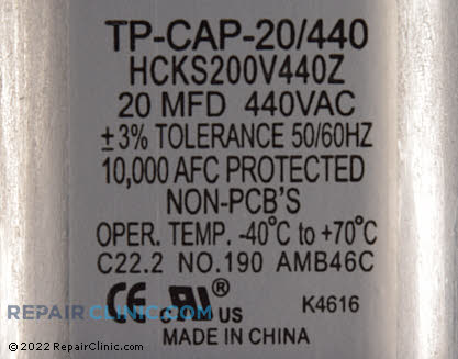Run Capacitor TP-CAP-20/440 Alternate Product View