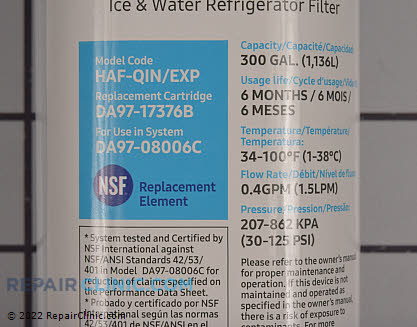 Water Filter DA97-17376B Alternate Product View